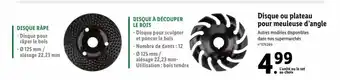 Disque Ou Plateau Pour Meuleuse D'Angle