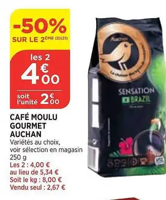Maximarché Café moulu gourmet auchan offre