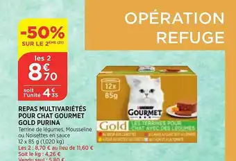 Maximarché Repas multi variétés pour chat gourmet gold purina offre