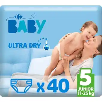 Carrefour Carrefour baby couches bébé ultra dry junior taille 5 : 12-20 kg carrefour baby offre