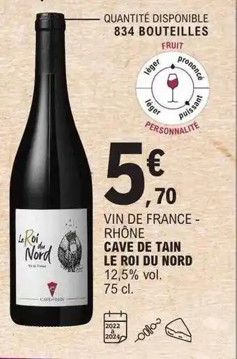 E.Leclerc Vin de france - rhône cave de tain le roi du nord offre