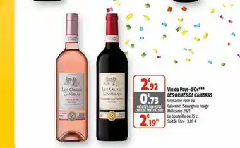 Coccinelle Supermarché Vin du pays d'oc les ormes de cambras offre