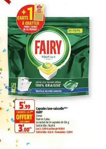 Coccinelle Supermarché Capsules lave-vaisselle fairy offre