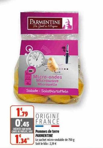Coccinelle Supermarché Pommes de terre parmentine offre