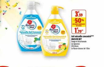 Coccinelle Supermarché Gel vaisselle concentré maison net offre