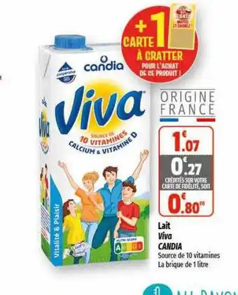 Coccinelle Supermarché Lait viva candia offre