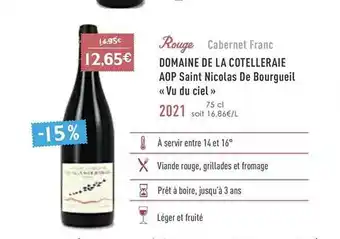 Naturalia Domaine de la cotelleraie aop saint nicolas de bourgueil «vu du ciel» 2021 offre