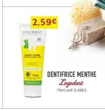 Naturalia Dentifrice menthe logodent offre