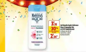 Coccinelle Express Gel douche haute tolérance fleur d'amandier bio le petit marseillais offre