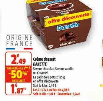 Coccinelle Express Crème dessert danette offre