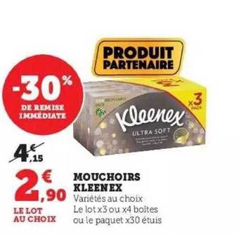 Hyper U Mouchoirs kleenex offre