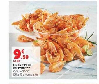 Hyper U Crevettes cuites offre