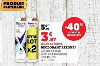 Hyper U Déodorant rexona offre