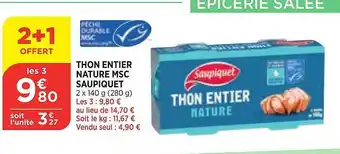 Maximarché Thon entier nature msc saupiquet offre