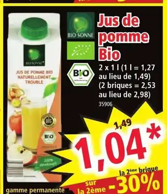 Norma Jus de Pomme Bio offre