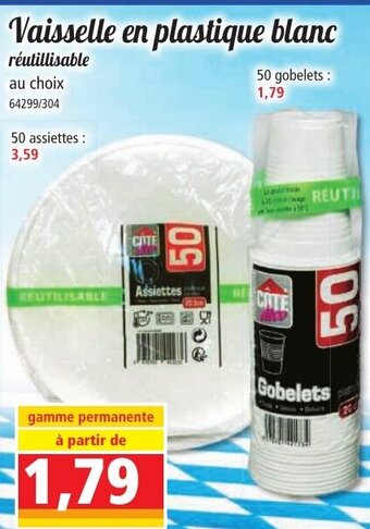 Norma Vaisselle en Plastique Blanc offre