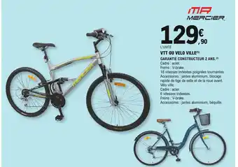 E.Leclerc Sport VTT Ou Velo Ville offre