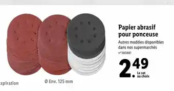 Lidl Papier Abrasif Pour Ponceuse offre