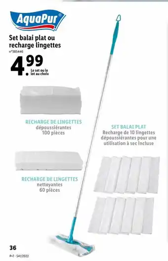 Lidl Set Balai Plat ou Recharge Lingettes offre