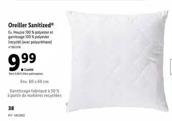Lidl Oreiller Sanitized offre