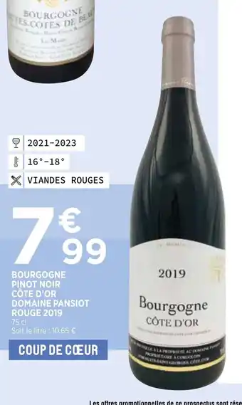 Bi1 BOURGONE PINOT NOIR Côte-d'Or Rouge 2019 offre