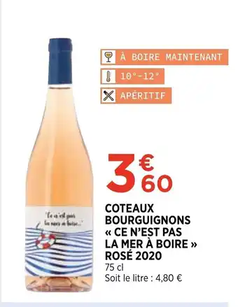 Bi1 Côteaux Bourguignons Rosé Ce n'est pas la mer à boire offre