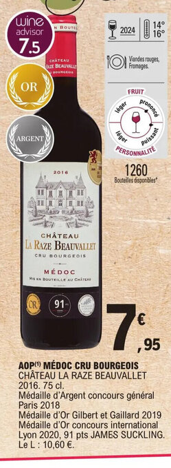 E.Leclerc AOP Médoc Cru Bourgeois offre