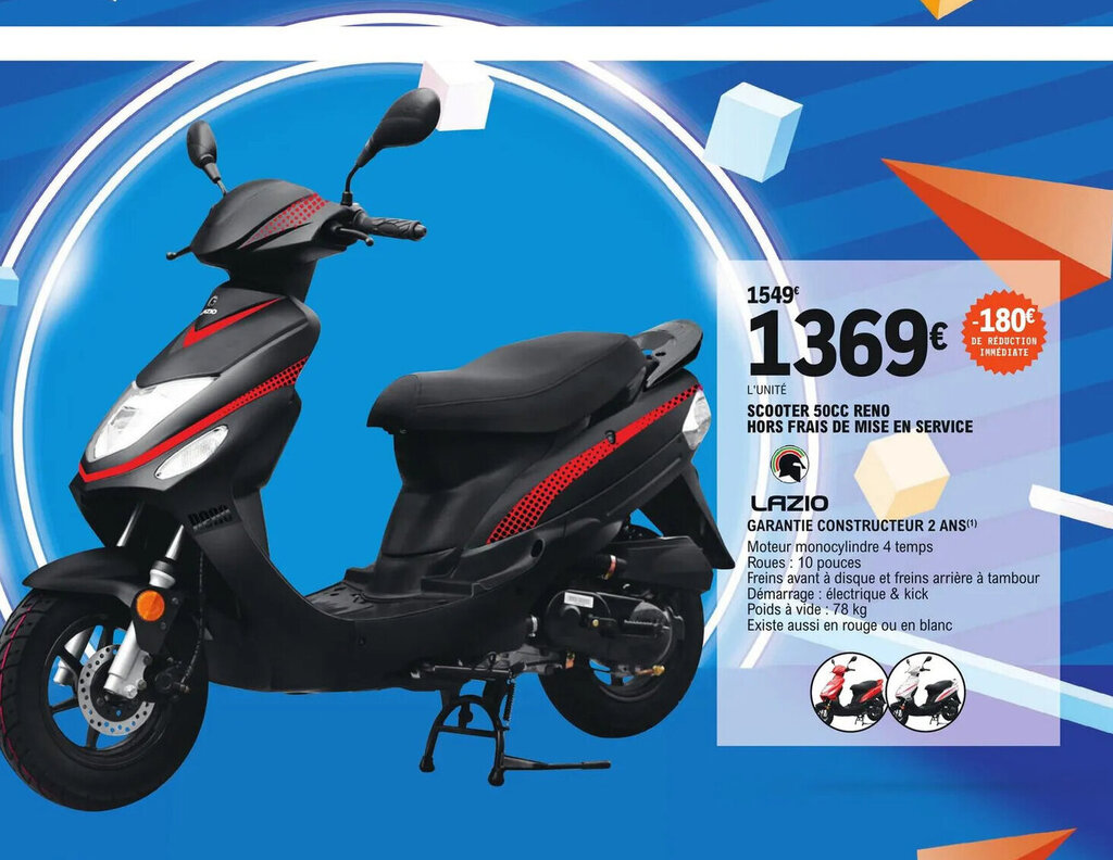 Promo Scooter 50cc Reno Hors Fraos de Mise En Service chez E.Leclerc L'Auto