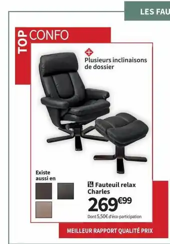Conforama Fauteuil relax charles offre