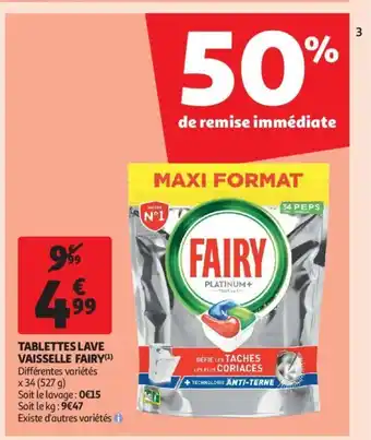 Auchan Tablettes Lave Vaisselle Fairy offre