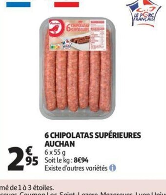 Auchan 6 Chipolatas Supérieures Auchan offre