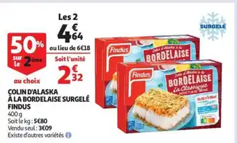 Auchan Colin d'Alaska a La Bordelaise Surgelé Findus offre