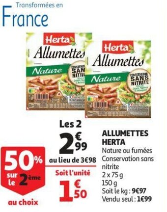 Auchan Allumettes Herta offre