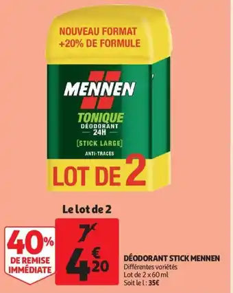 Auchan Deodorant Stick Mennen offre