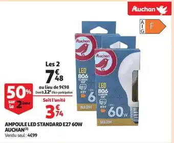 Auchan Ampoule Led Standard E27 60w Auchan offre