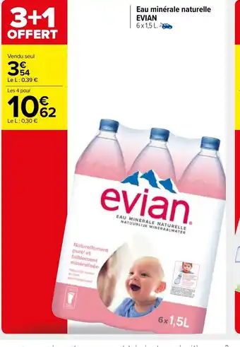 Carrefour Market Eau Minérale Naturelle Evian offre