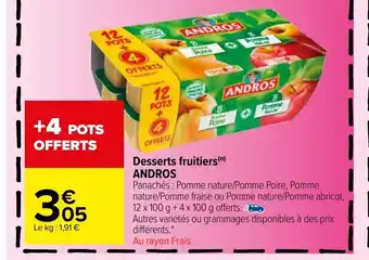 Carrefour Market Desserts Fruitiers Andros offre