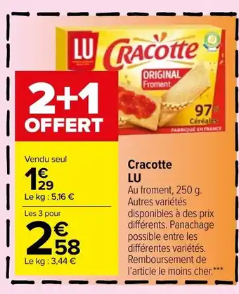 Carrefour Market Cracotte Lu offre