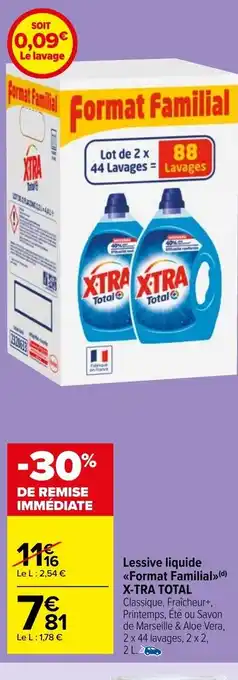 Carrefour Market Lessive Liquide Format Familial X-Tra Total offre