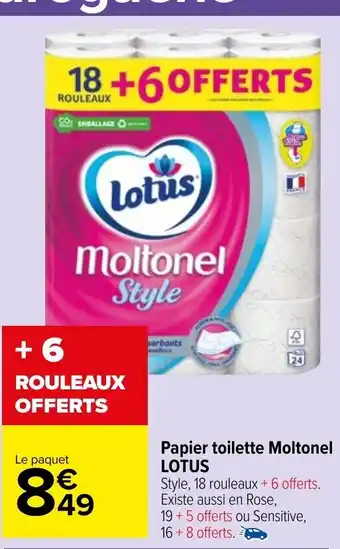 Carrefour Market Papier Toilette Moltonel Lotus offre