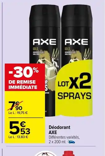 Carrefour Market Déodorant Axe offre