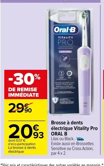 Carrefour Market Brosse à dents électrique Vitality Pro Oral B offre