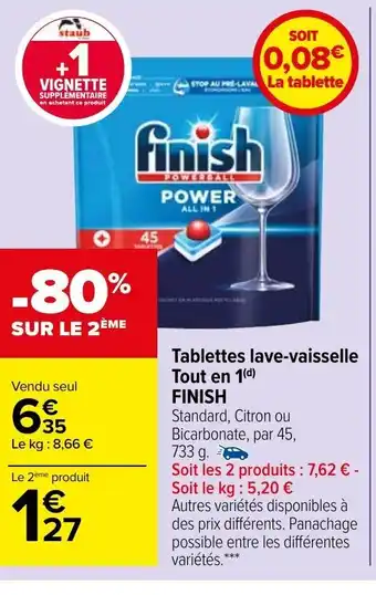 Carrefour Market Tablettes Lave-Vaissellel tout En 1 Finish offre