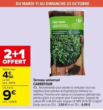 Carrefour Market Terreau Universel Carrefour offre