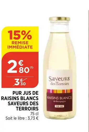 Bi1 PUR JUS DE RAISINS BLANCS SAVEURS DES TERROIRS offre