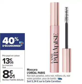 Carrefour L'oréal paris mascara offre