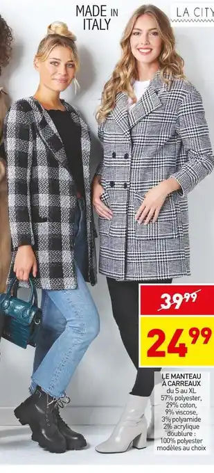 Stokomani La city le manteau à carreaux offre