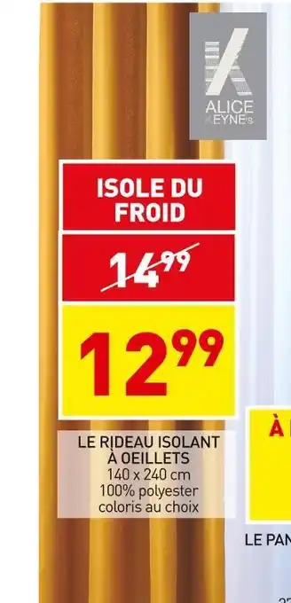 Stokomani Alice keynes le rideau isolant à oeillets offre