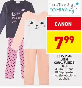Stokomani La twisty company le pyjama long coral fleece fille offre