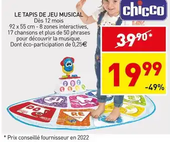 Stokomani Chicco le tapis de jeu musical offre